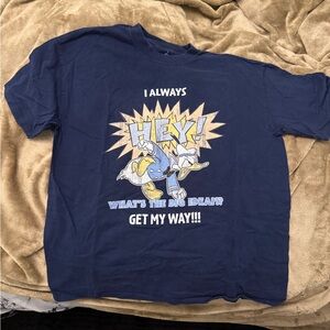 Blue Graphic Disney T-Shirt with Cartoon Print